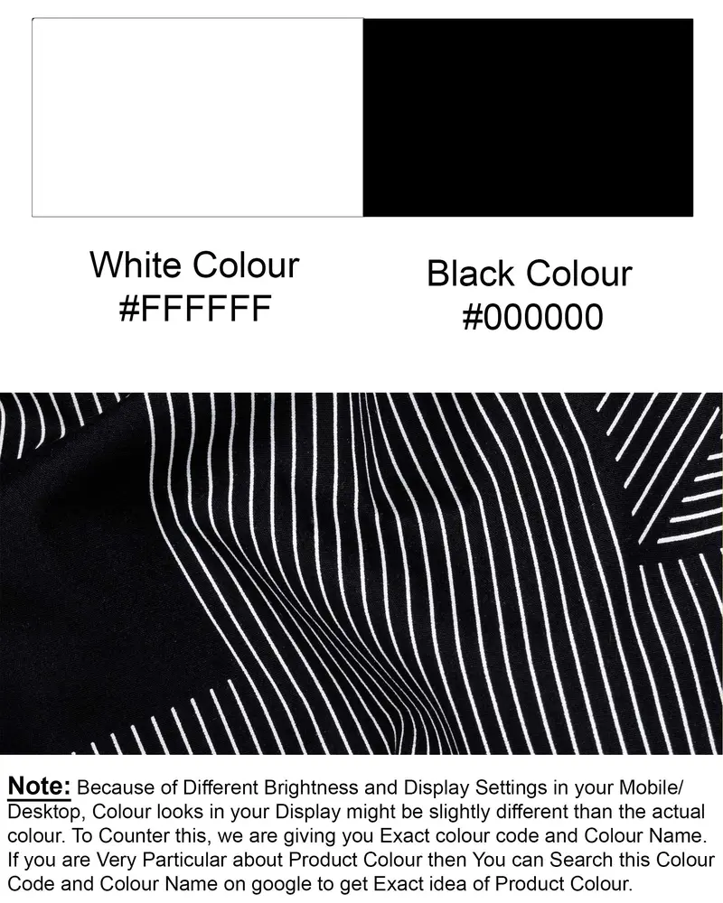 Jade Black 3D Box Printed And Pinstriped Premium Cotton Shirt 9