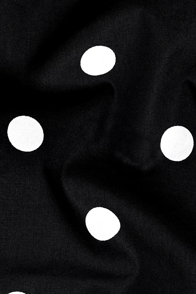 Jade Black And Bright White Polka Dots Premium Cotton Shirt 3