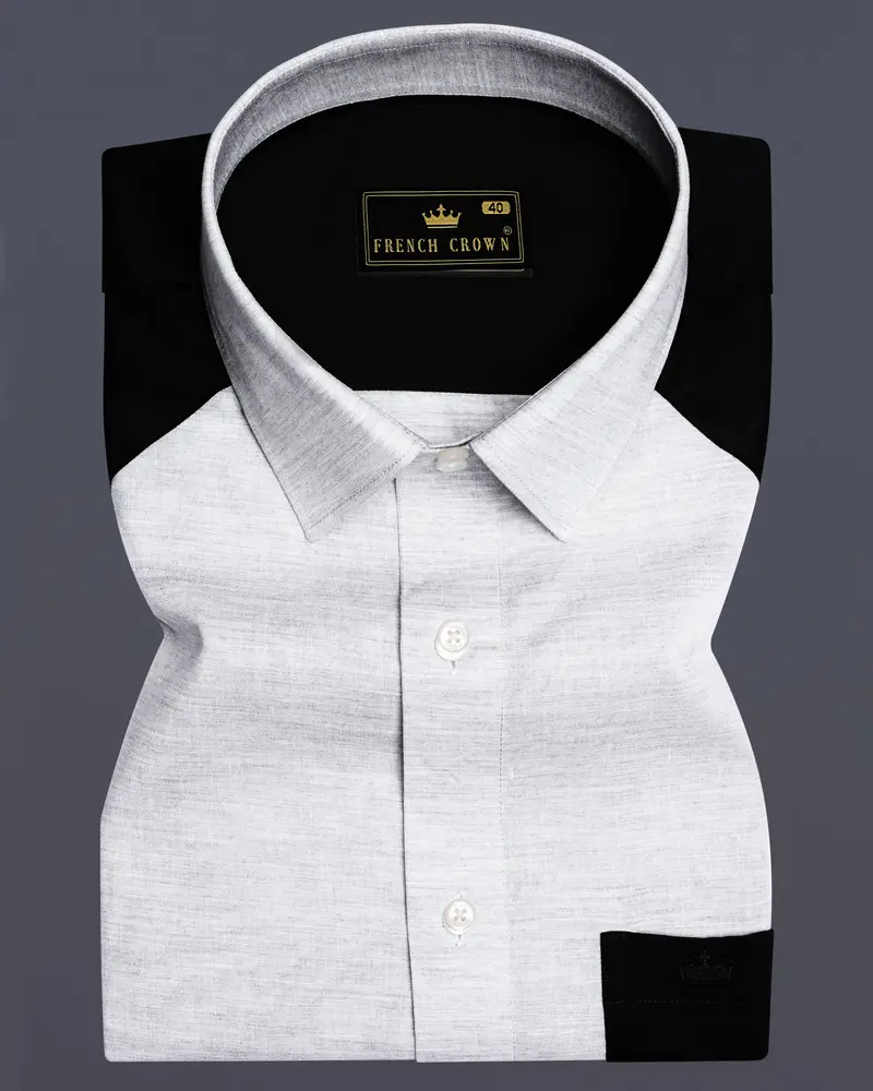 Jade Black And Grey Patterned Premium Cotton Designer Shirt 1