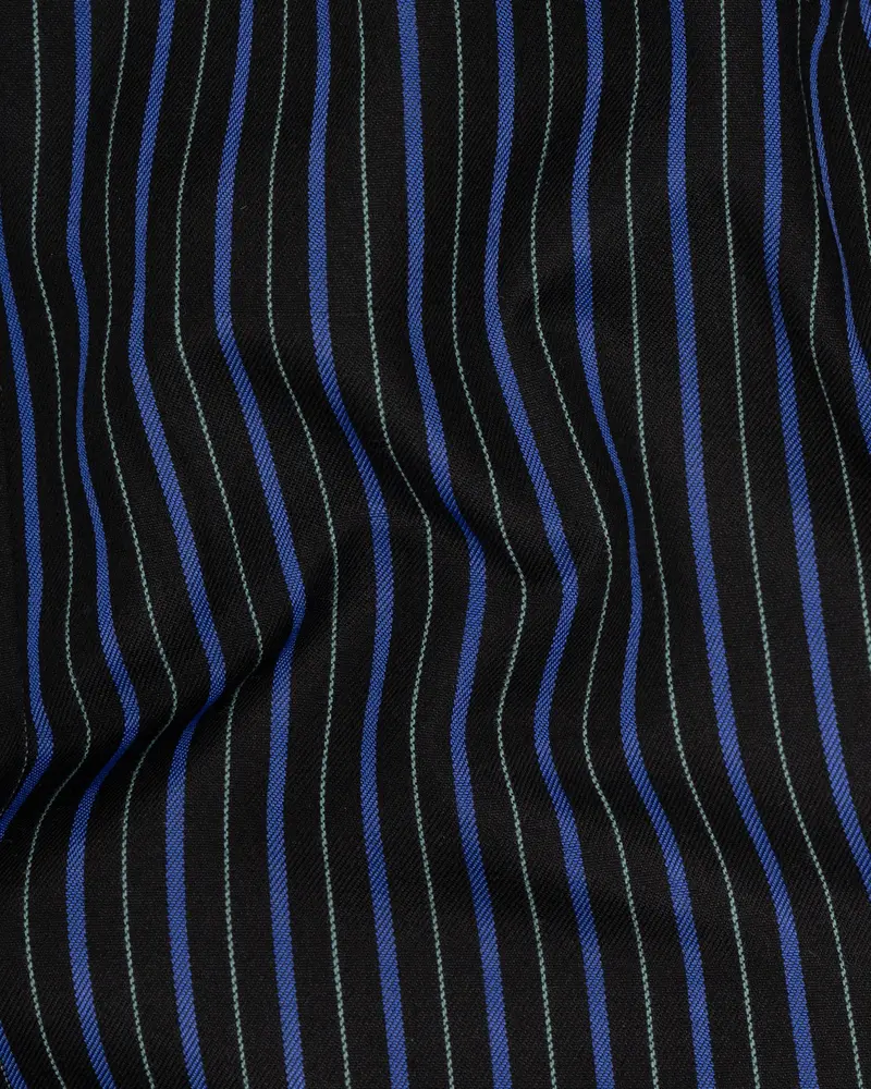 Jade Black And Mariner Blue Striped Woolrich Waistcoat 3