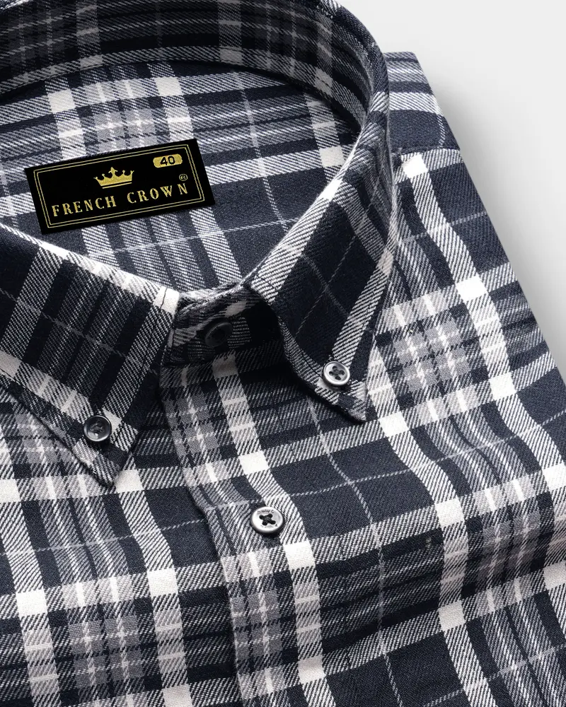 Jade Black And Quartz Gray Plaid Flannel Shirt 1