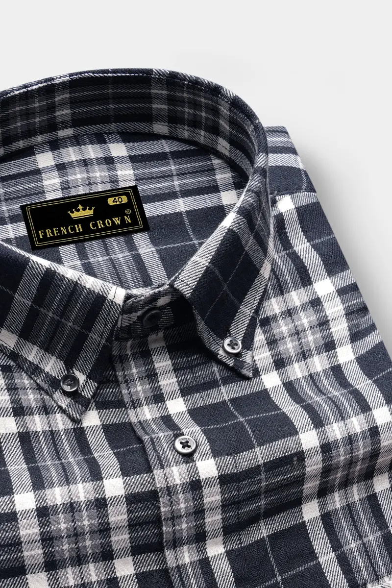Jade Black And Quartz Gray Plaid Flannel Shirt 2