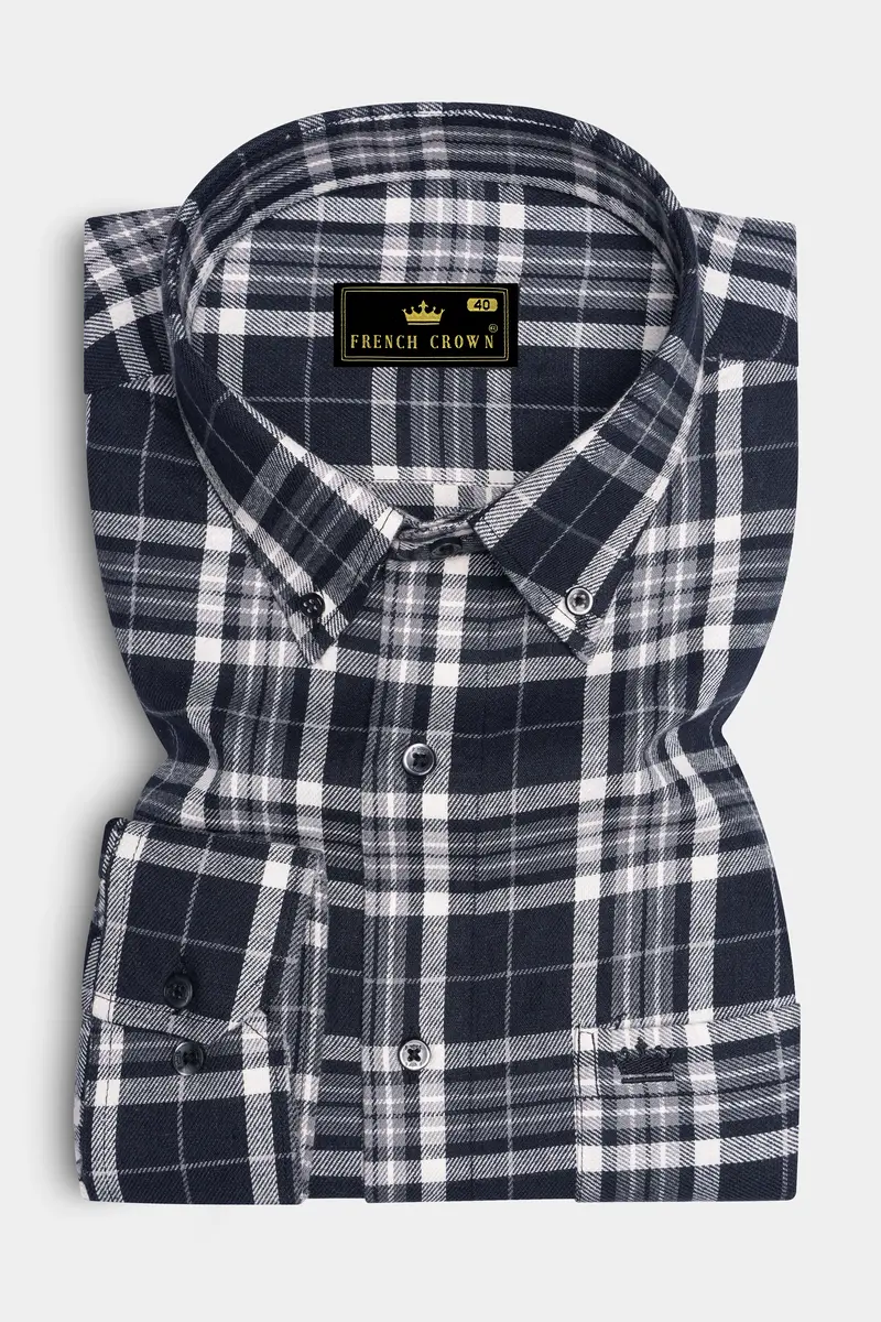 Jade Black And Quartz Gray Plaid Flannel Shirt 4