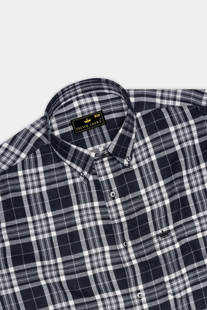 Jade Black And Quartz Gray Plaid Flannel Shirt 5