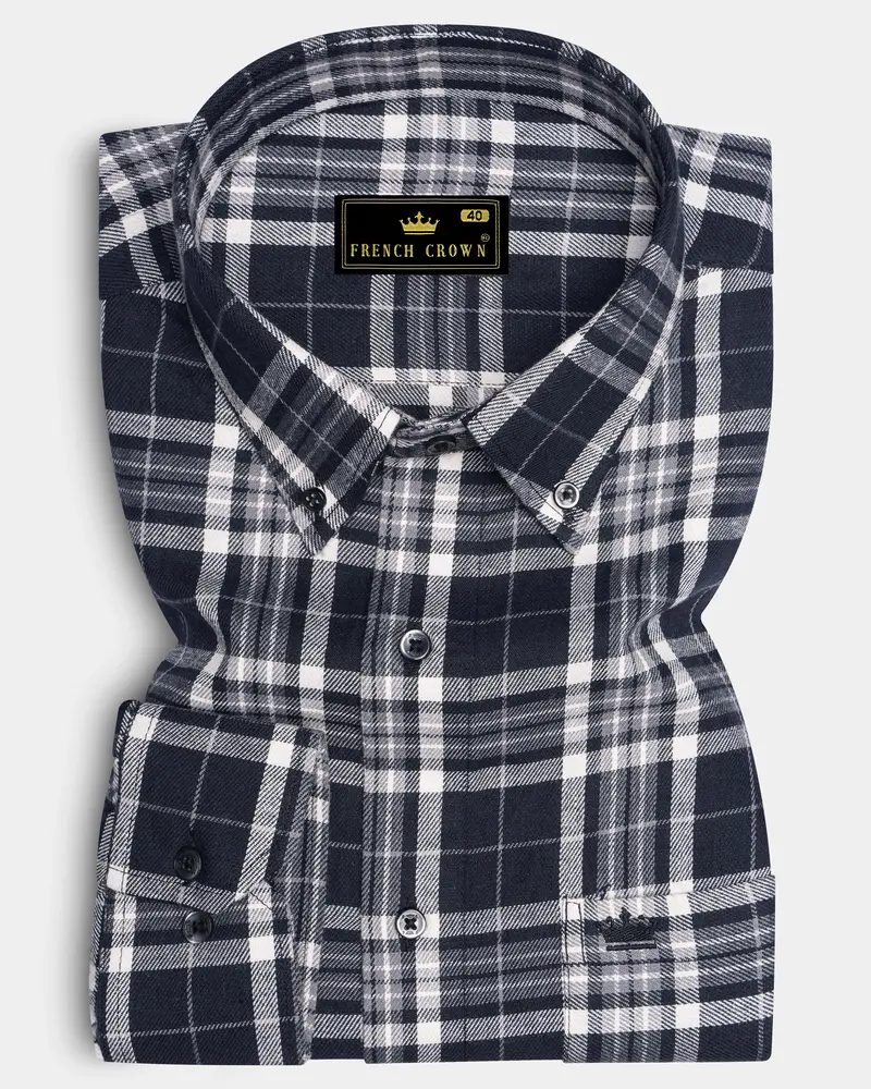 Jade Black And Quartz Gray Plaid Flannel Shirt 6