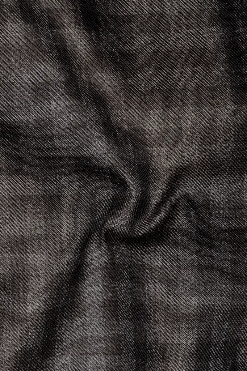 Jade Black And Storm Brown Checkered Wool Rich Pant 3