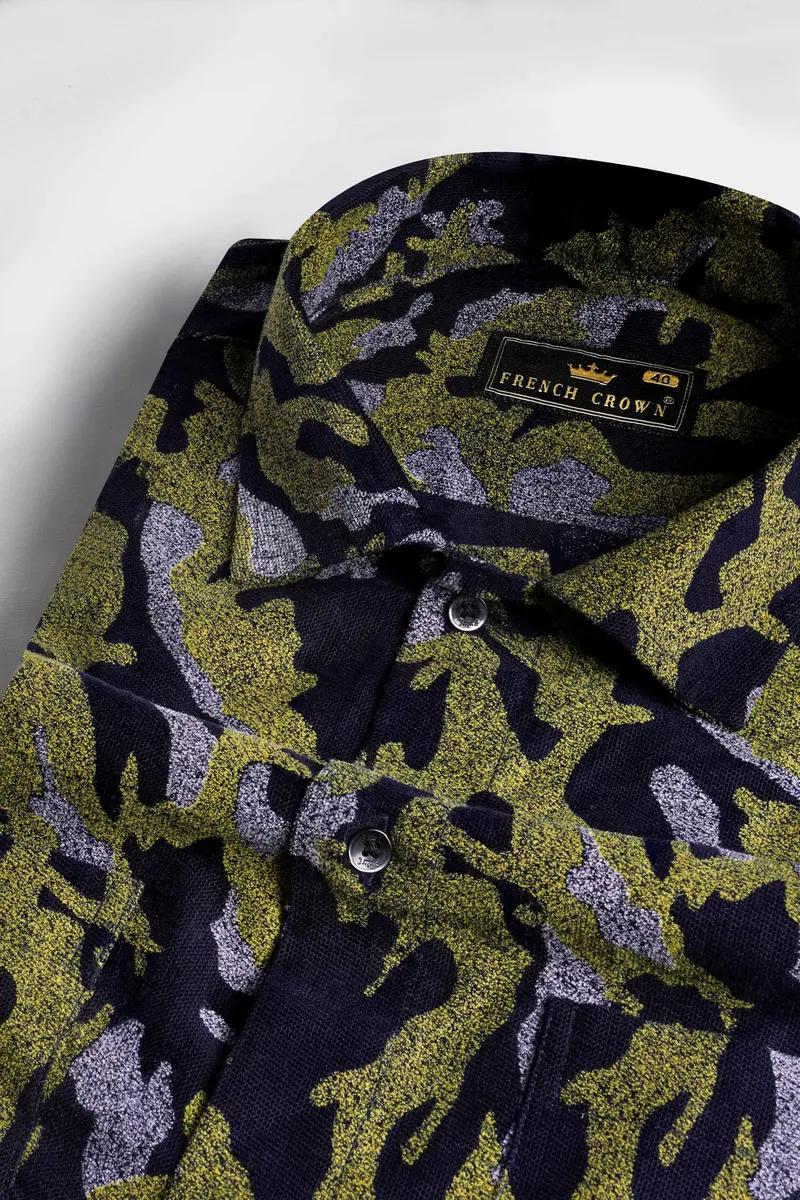 Jade Black And Sycamore Green Corduroy Shirt 1