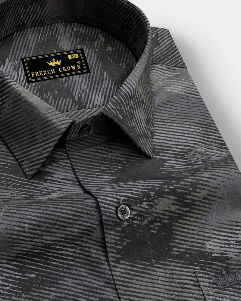 Jade Black And Tundora Gray Premium Cotton Shirt 1