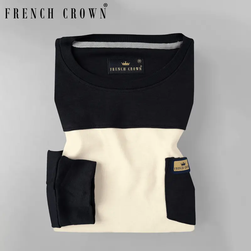 Jade Black And Wheatfield Full Sleeve Premium Cotton Jersey Sweatshirt 1