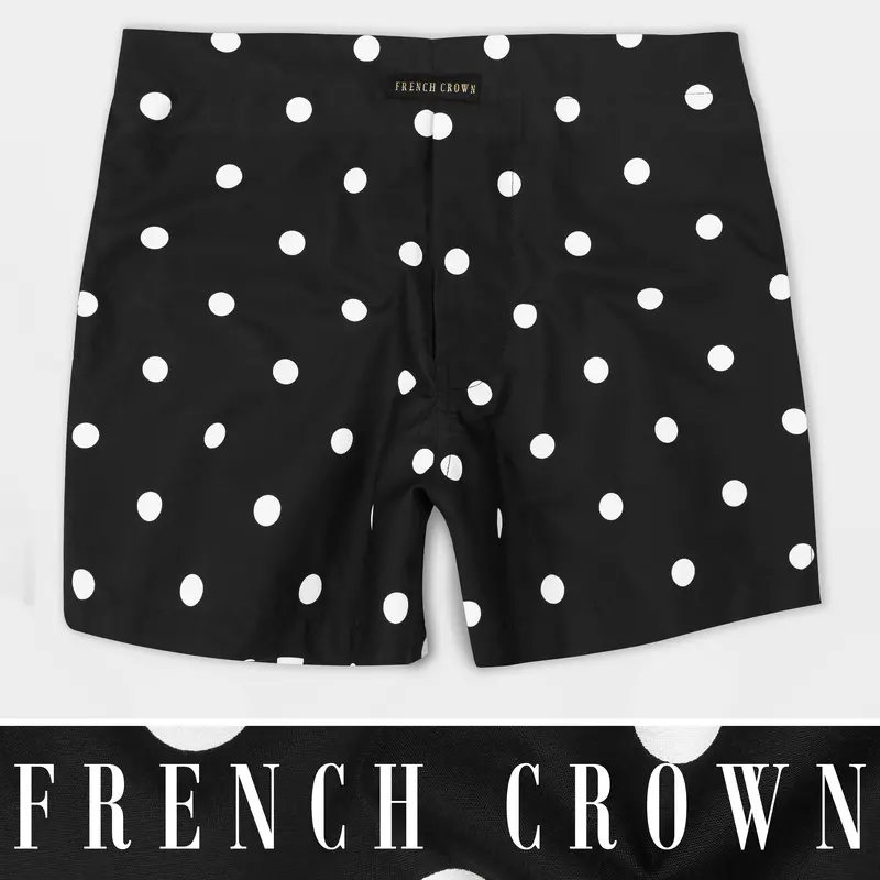 Jade Black And White Polka Dots Premium Cotton Boxer 1