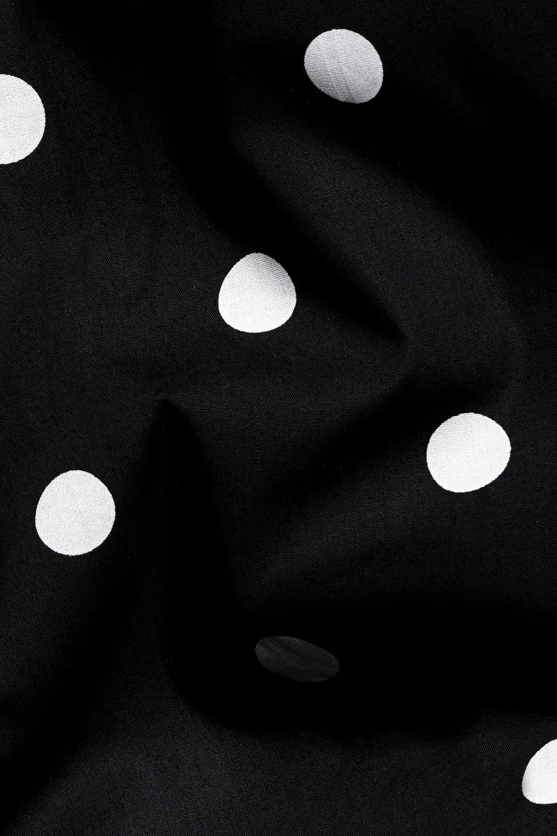 Jade Black And White Polka Dots Premium Cotton Shirt 2