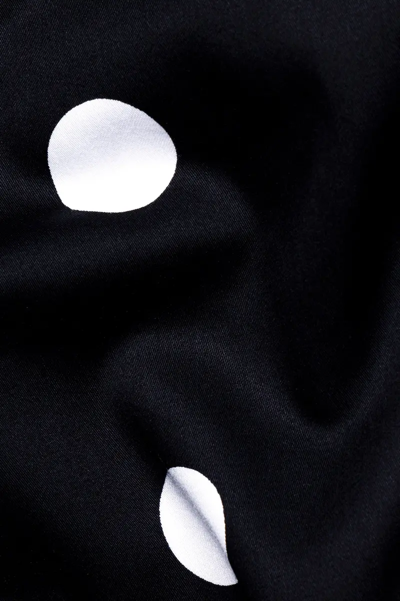 Jade Black And White Polka Dots Premium Cotton Shirt 2