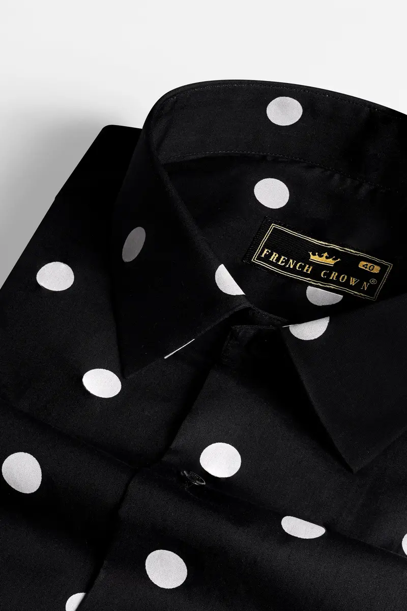 Jade Black And White Polka Dots Printed Shirt 1