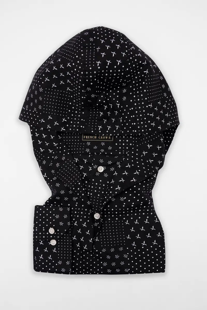 Jade Black And White Printed Premium Cotton Designer Shirt 2