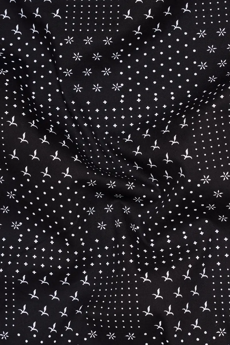 Jade Black And White Printed Premium Cotton Designer Shirt 3