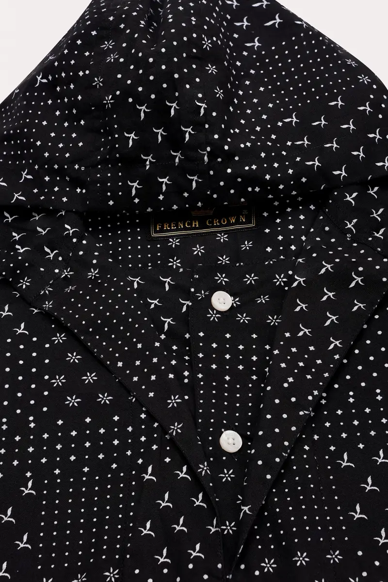 Jade Black And White Printed Premium Cotton Designer Shirt 4