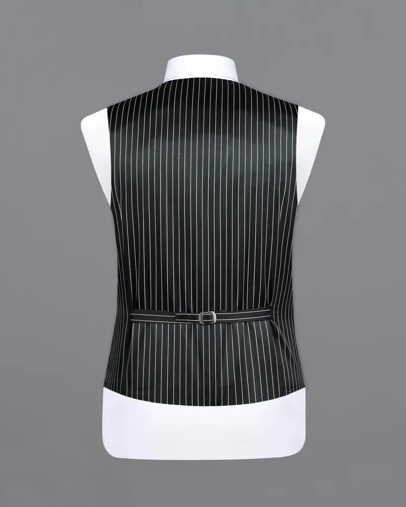 Jade Black And White Striped Waistcoat 6