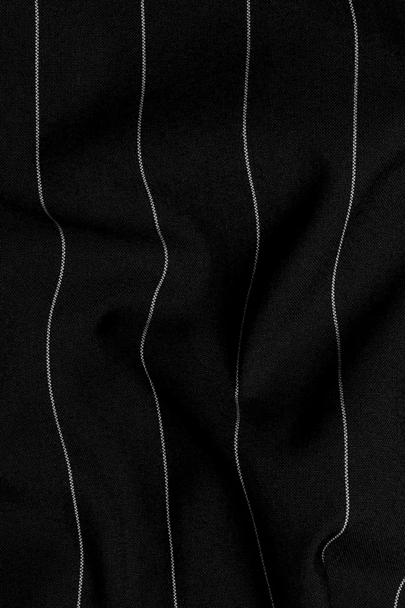 Jade Black And White Striped Wool Rich Waistcoat 3