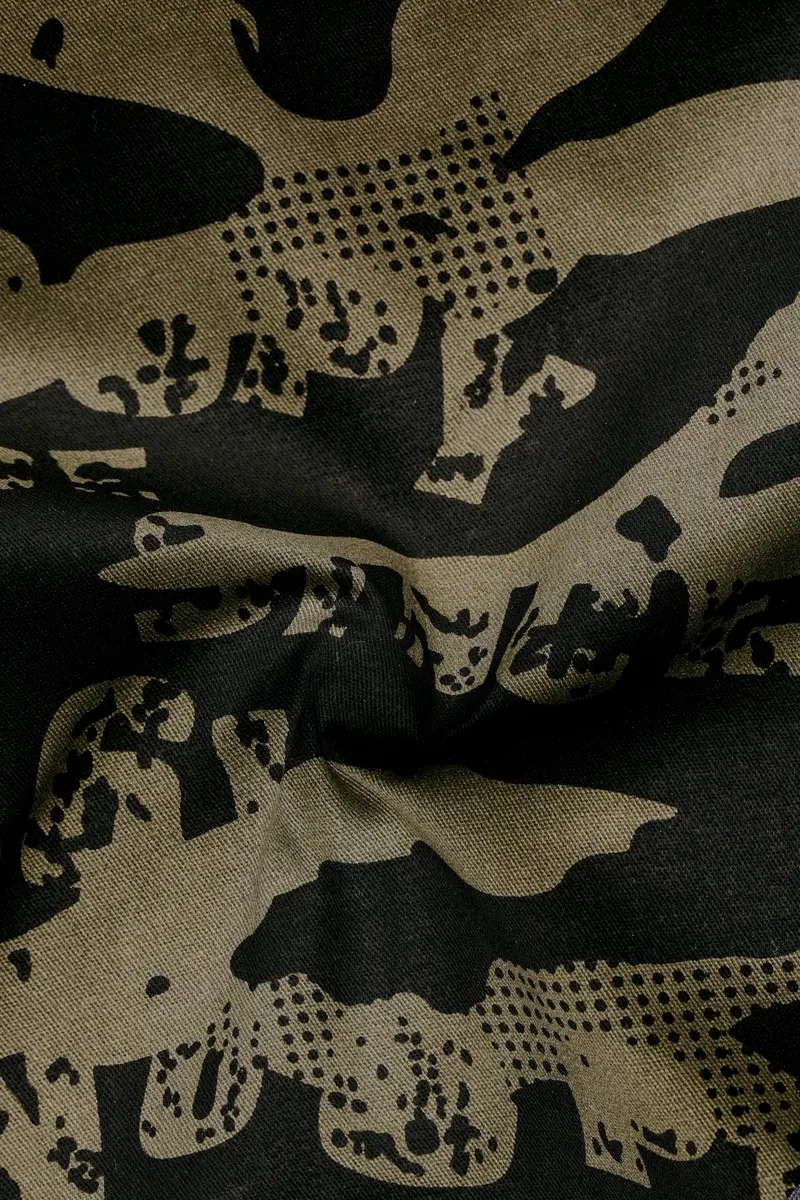 Jade Black And Woodland Green Camouflage Printed Cotton Waistcoat 3
