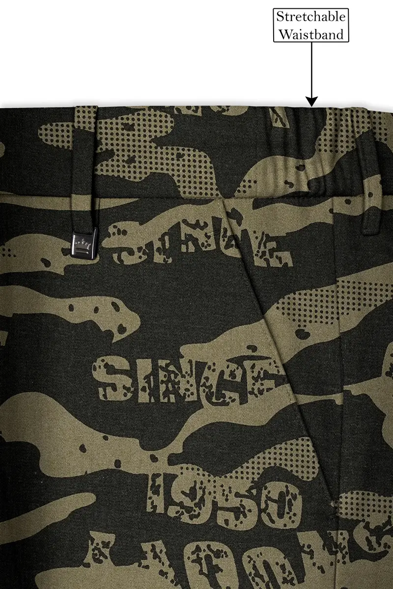 Jade Black And Woodland Green Printed Premium Cotton Single-Breasted Suit 15