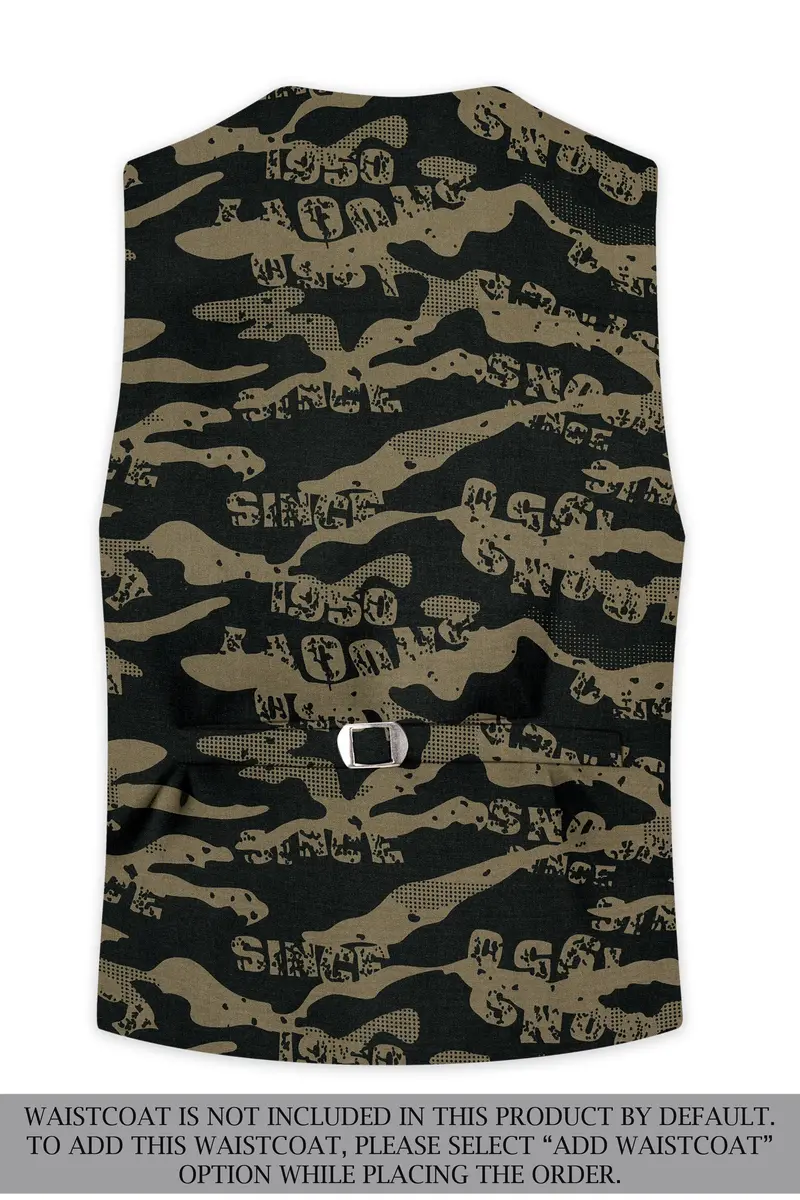 Jade Black And Woodland Green Printed Premium Cotton Single-Breasted Suit 17