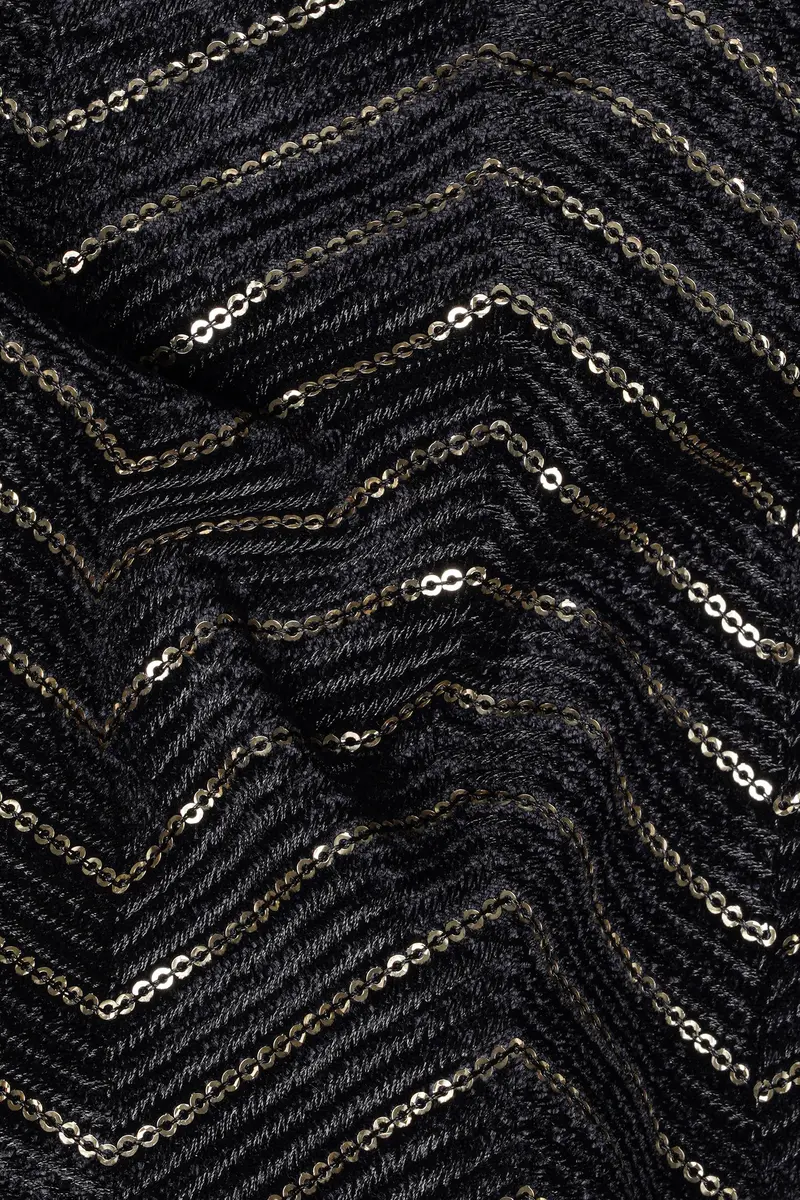 Jade Black Chevron Thread And Sequin Embroidered Indo-Western 3