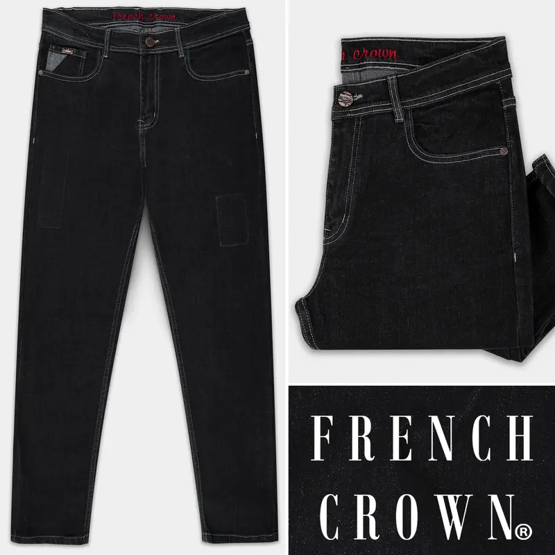 Jade Black Clean Look Stretchable Denim 1