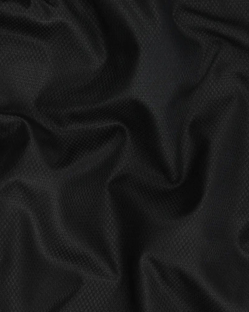 Jade Black Diamond Textured Wool Blend Waistcoat 3