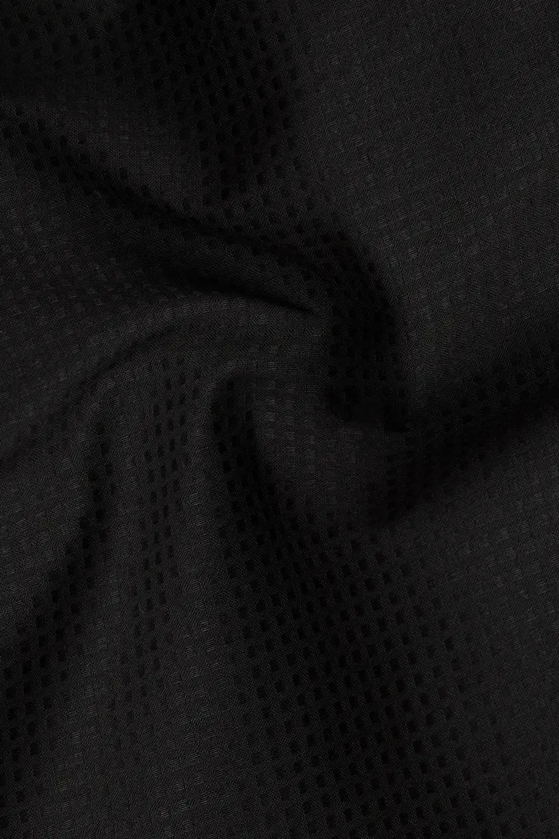Jade Black Dobby Textured Premium Cotton Shirt 2