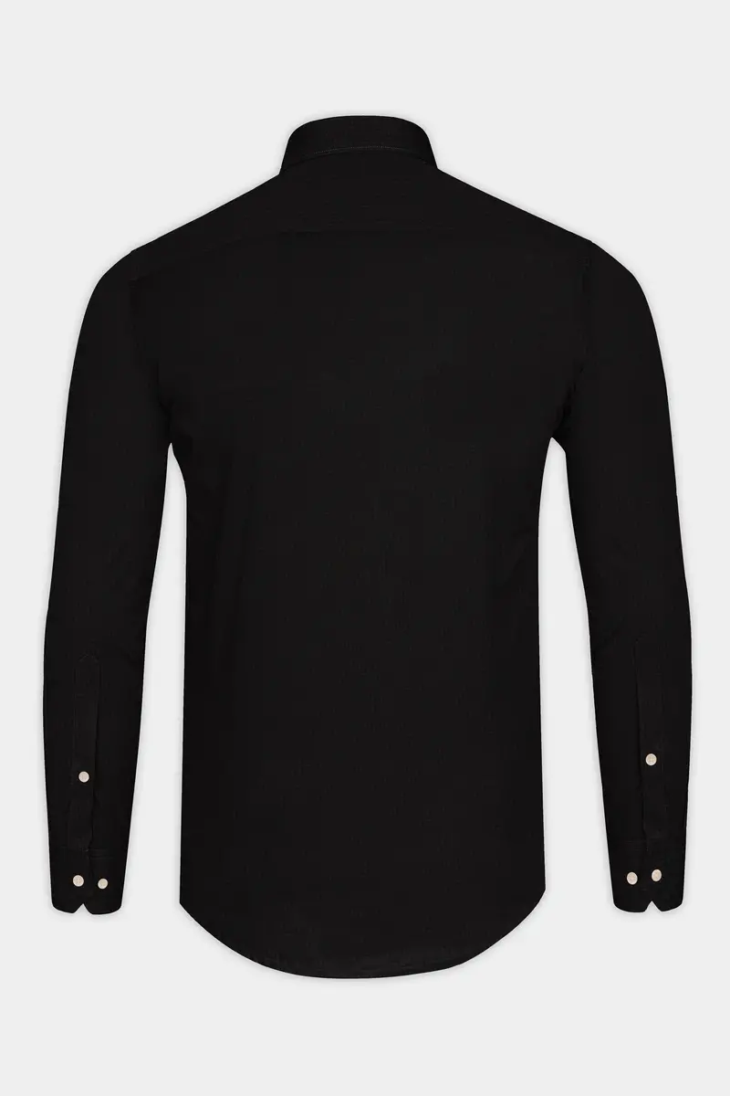Jade Black Dobby Textured Premium Cotton Shirt 5