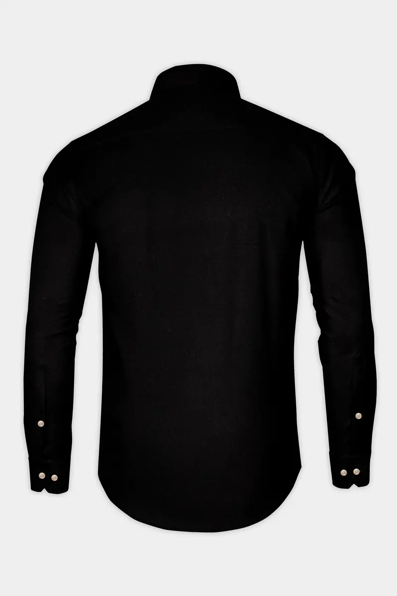 Jade Black Dobby Textured Premium Giza Cotton Button Down Shirt 5