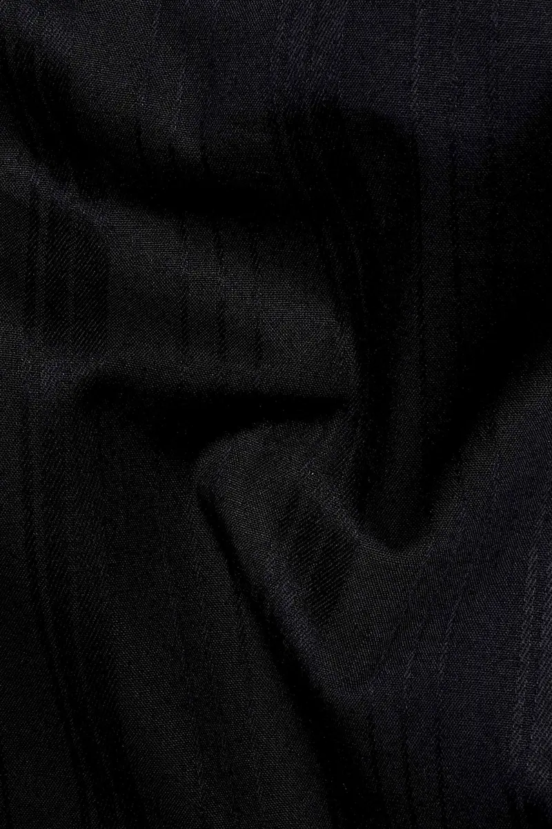 Jade Black Dobby Textured Premium Giza Cotton Shirt 2