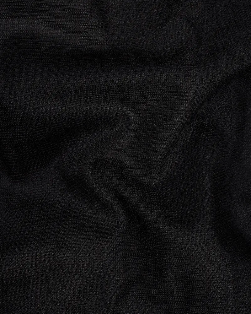 Jade Black Dobby Textured Premium Giza Cotton Shirt 2
