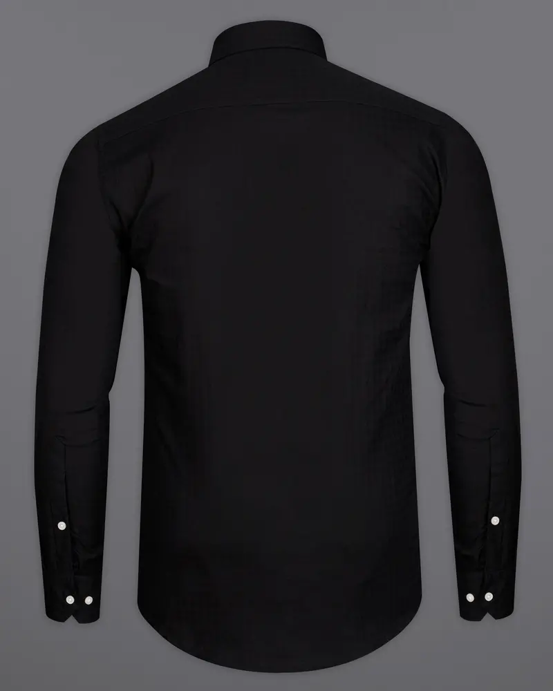 Jade Black Dobby Textured Premium Giza Cotton Shirt 6