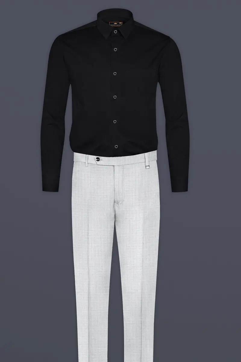 Jade Black Dobby Textured Premium Giza Cotton Shirt 6