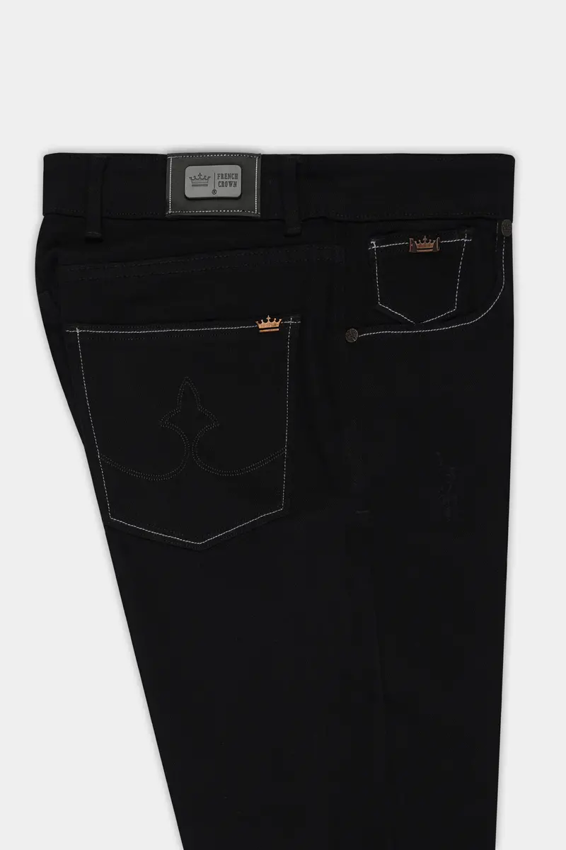 Jade Black Doodle Patch Stretchable Denim 7