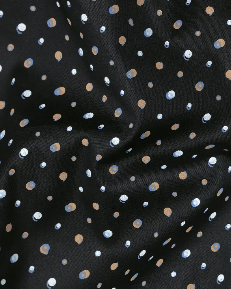 Jade Black Dots Printed Premium Cotton Shirt 3