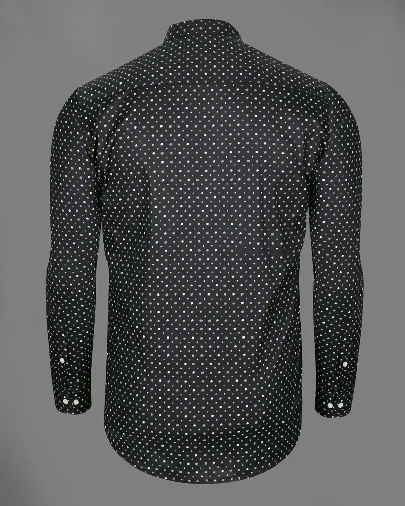 Jade Black Dots Printed Premium Cotton Shirt 7