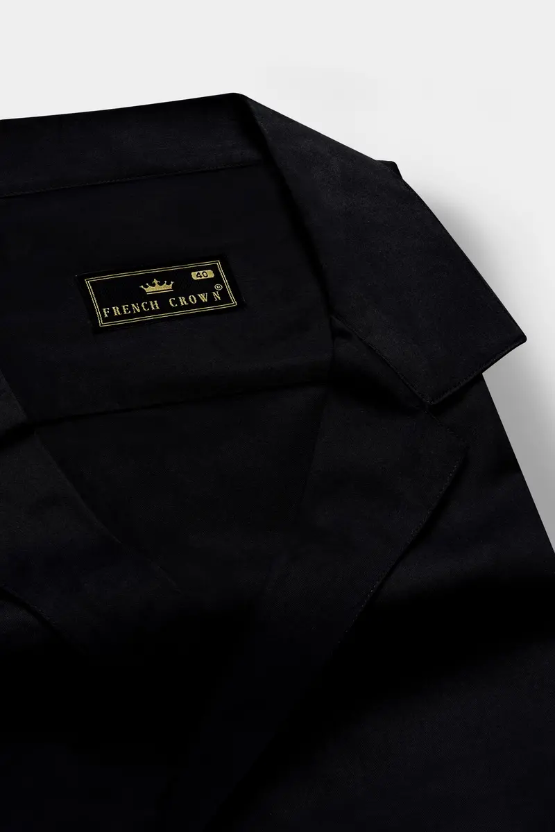 Jade Black Double-Breasted Premium Cotton Designer Shirt 3
