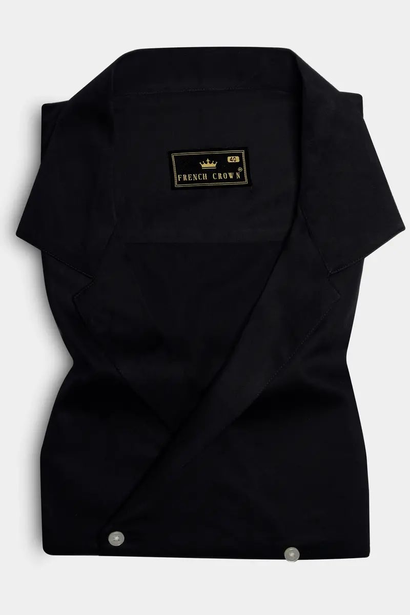 Jade Black Double-Breasted Premium Cotton Designer Shirt 4