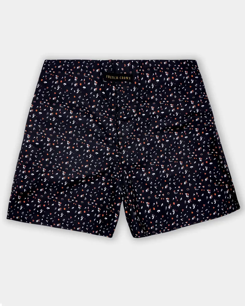 Jade Black Floral Printed Premium Giza Cotton Boxer 1