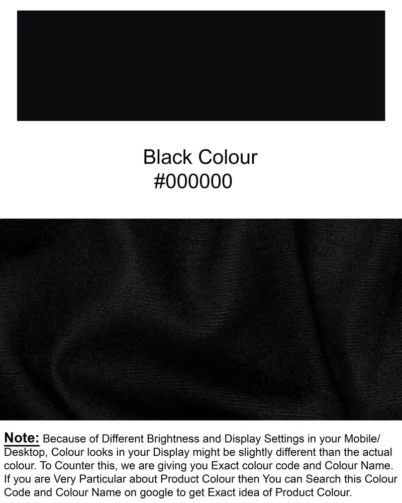 Jade Black Indian Kurta Style Luxurious Linen Shirt 8