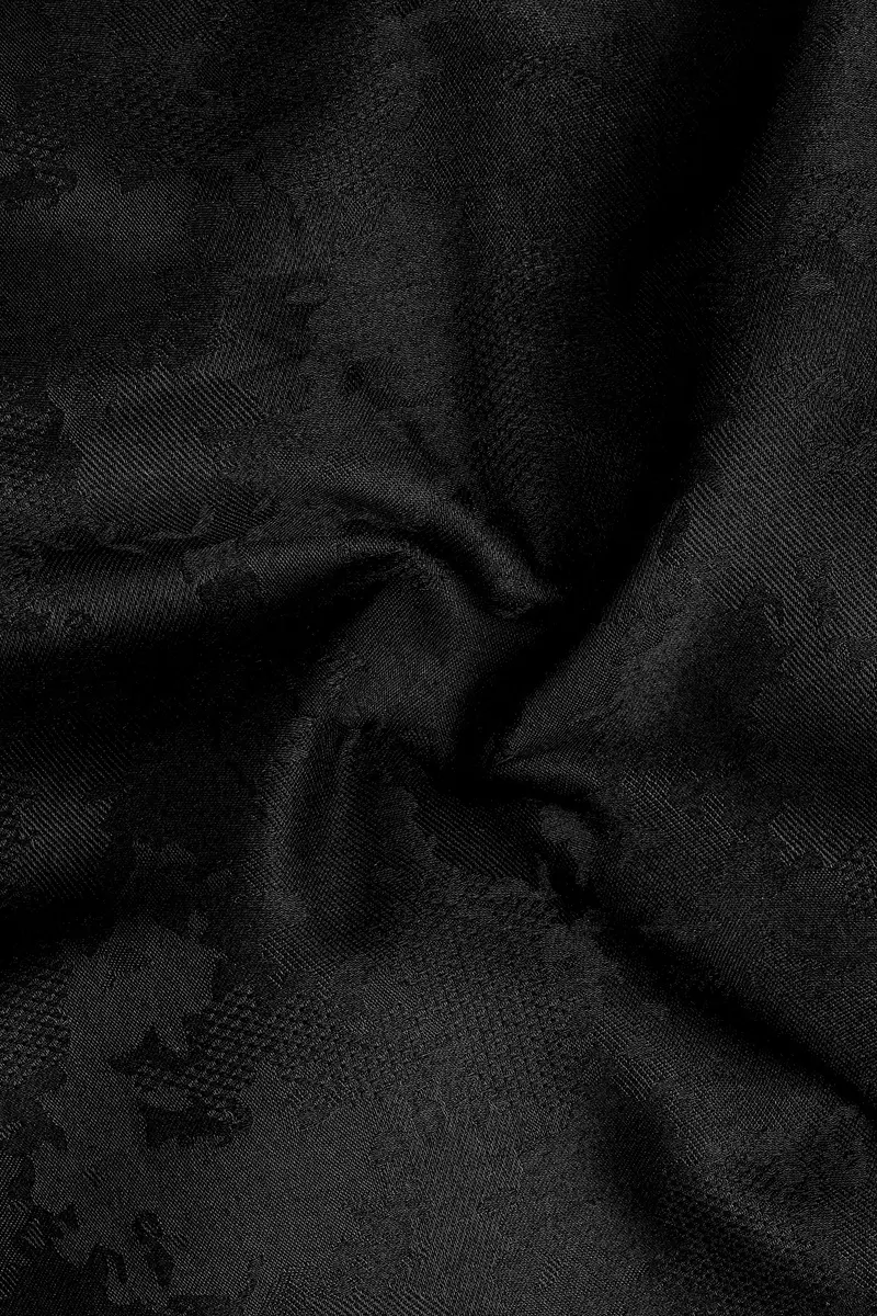 Jade Black Jacquard Textured Premium Cotton Shirt 2
