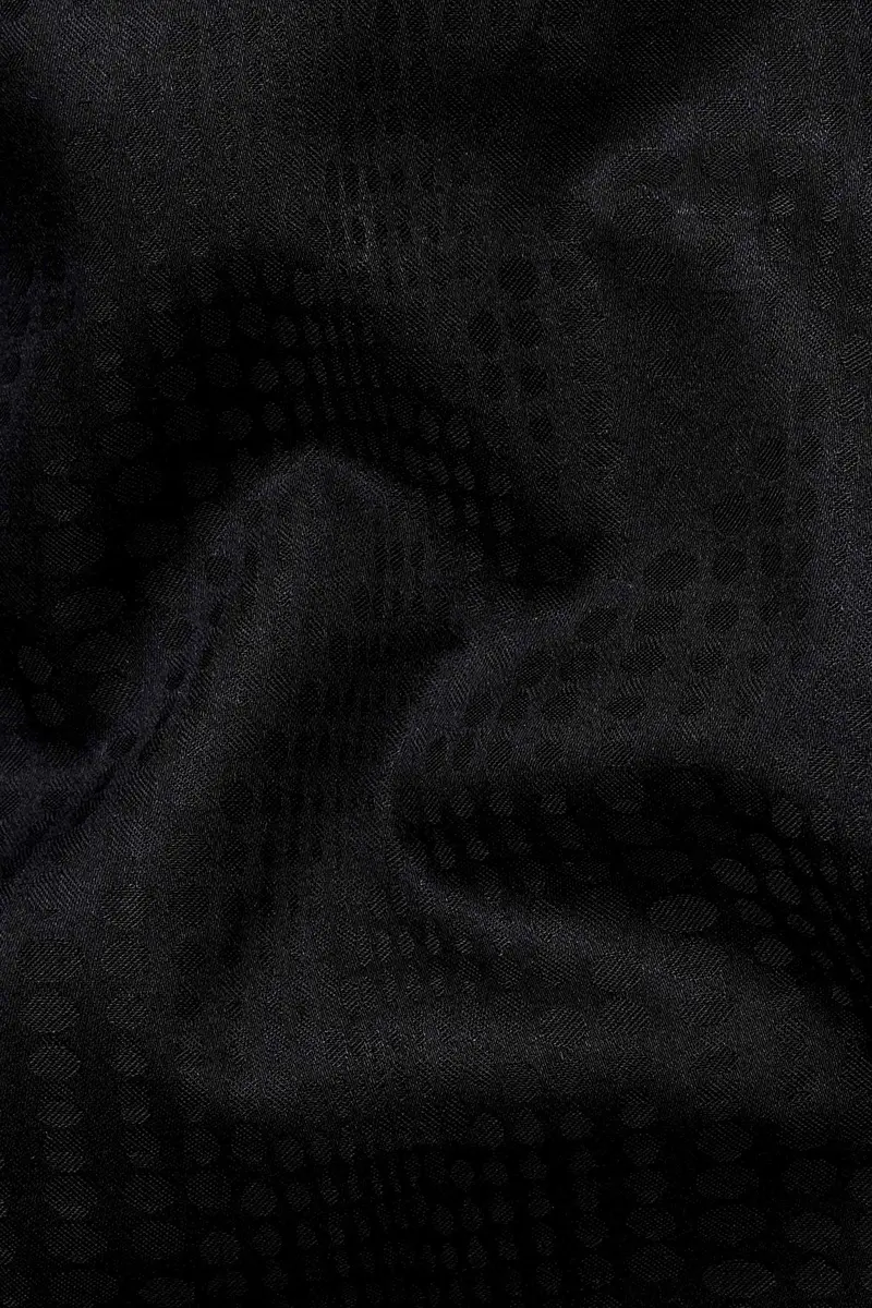 Jade Black Jacquard Textured Premium Giza Cotton Shirt 2
