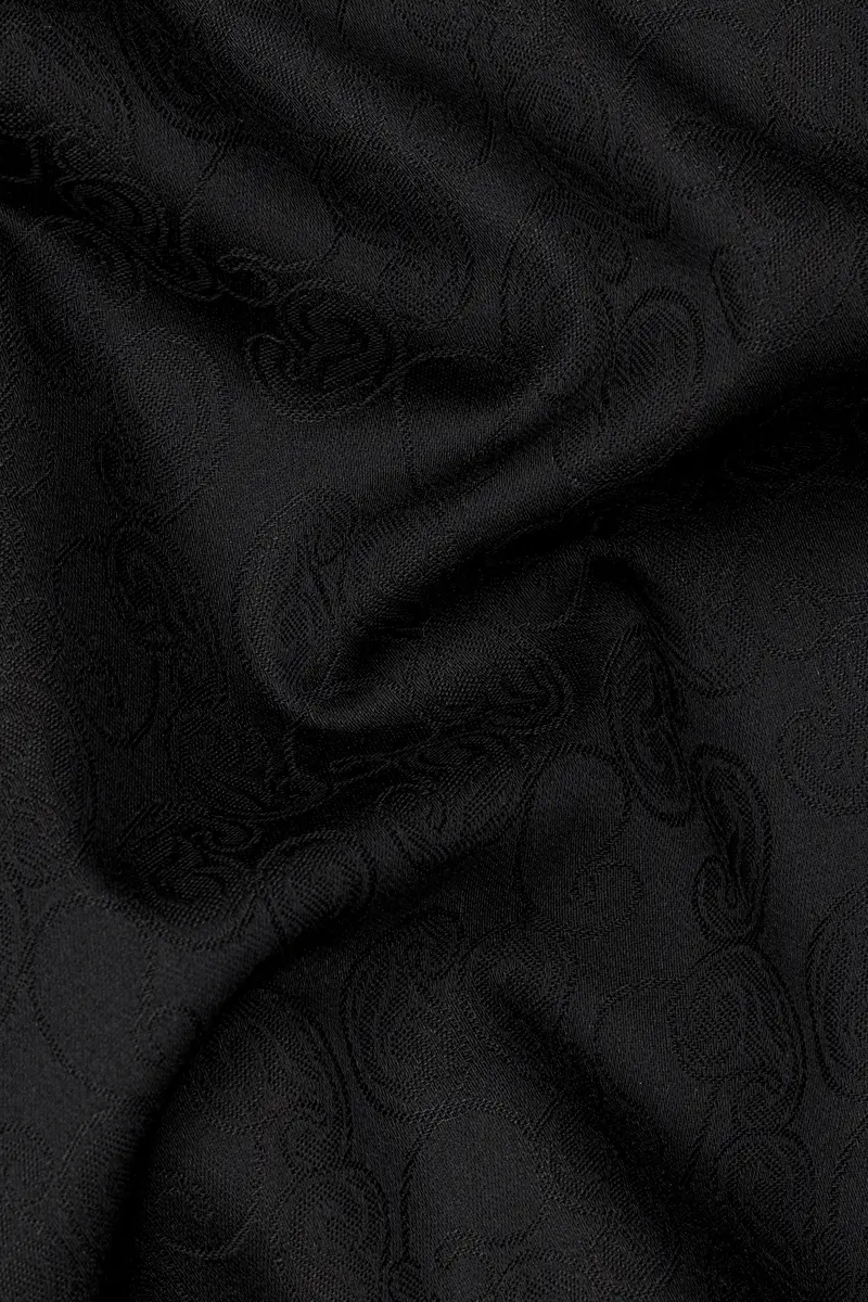 Jade Black Jacquard Textured Premium Giza Cotton Shirt 2