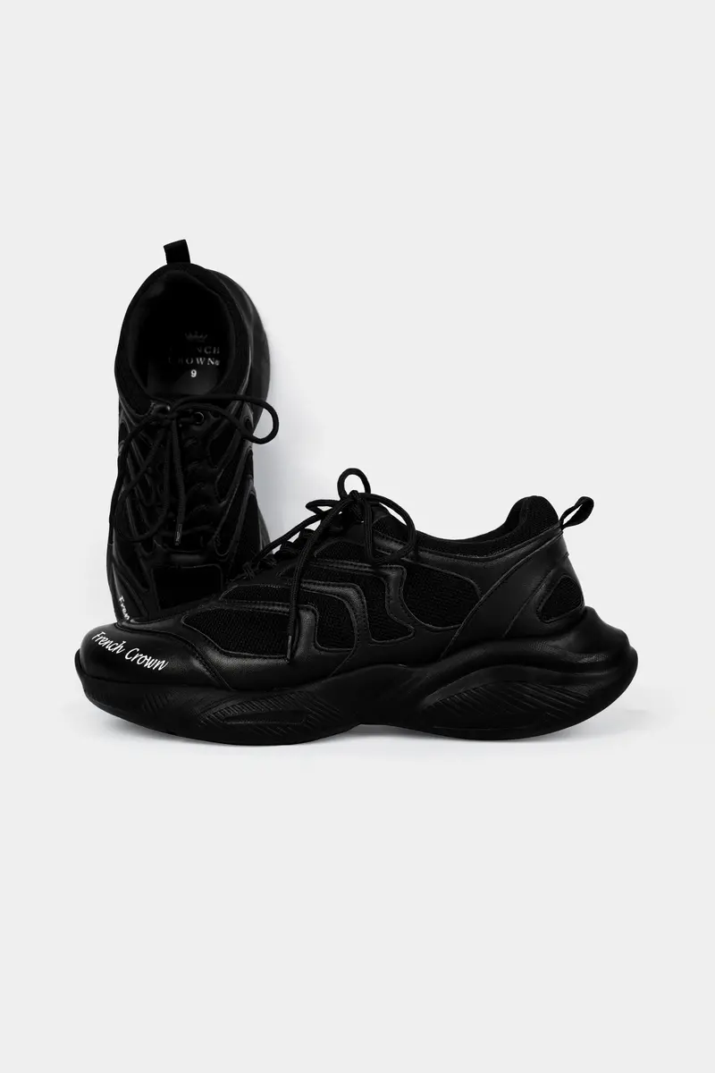 Jade Black Lace-Up Running Shoes 2
