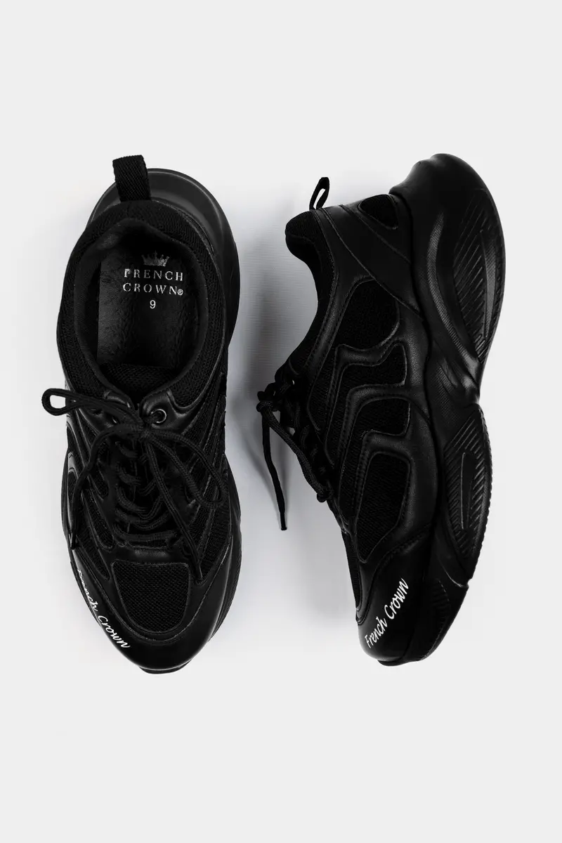 Jade Black Lace-Up Running Shoes 6
