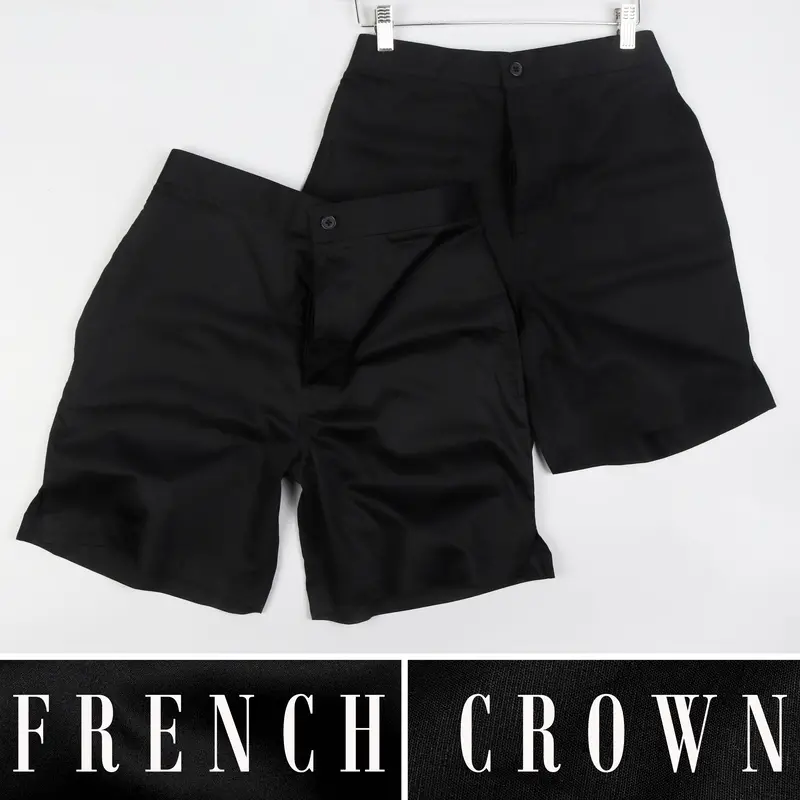 Jade Black Luxurious Linen And Premium Cotton Shorts 1