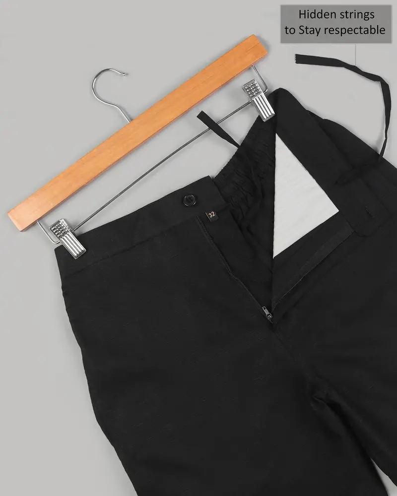 Jade Black Luxurious Linen And Premium Cotton Shorts 7