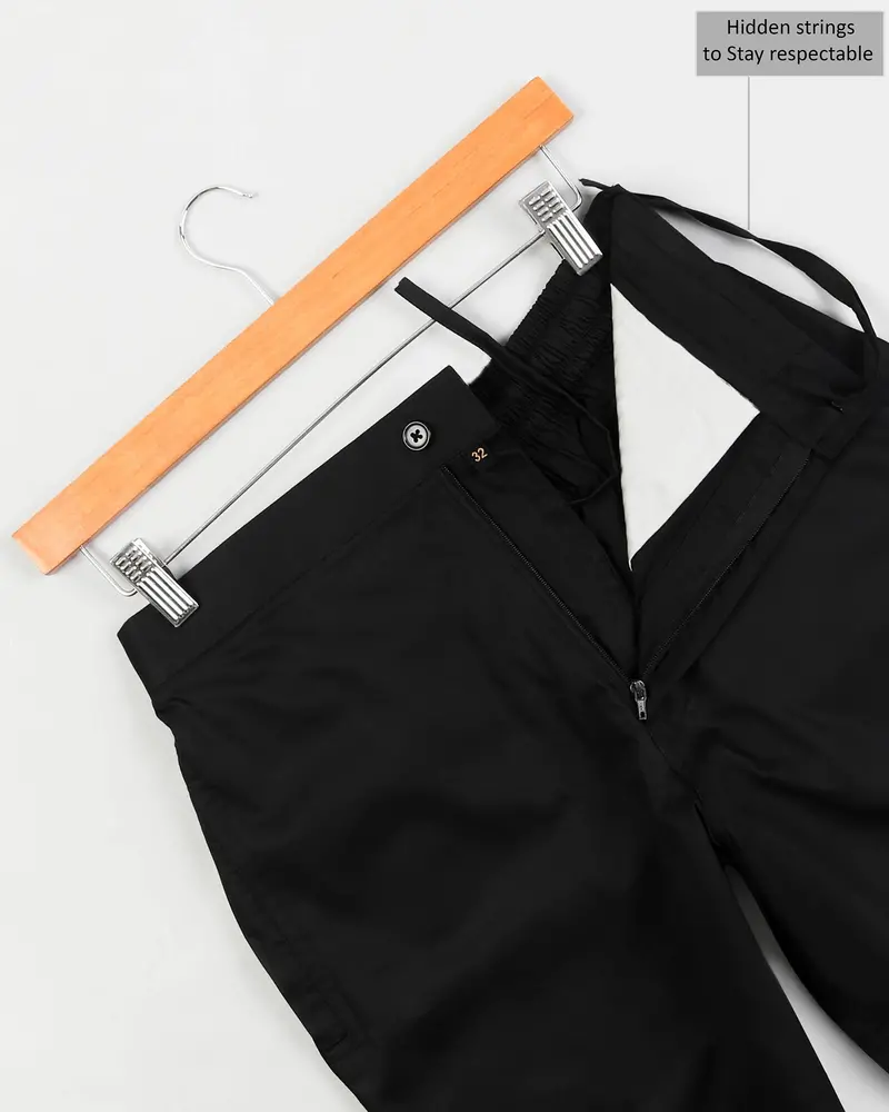 Jade Black Luxurious Linen And Premium Cotton Shorts 8